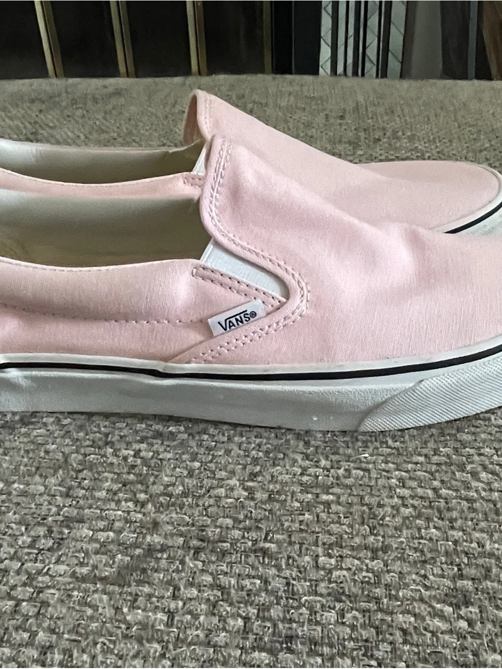 Mens Slip-On Canvas Vans, Blush Pink, Excellent Condition, size 12
